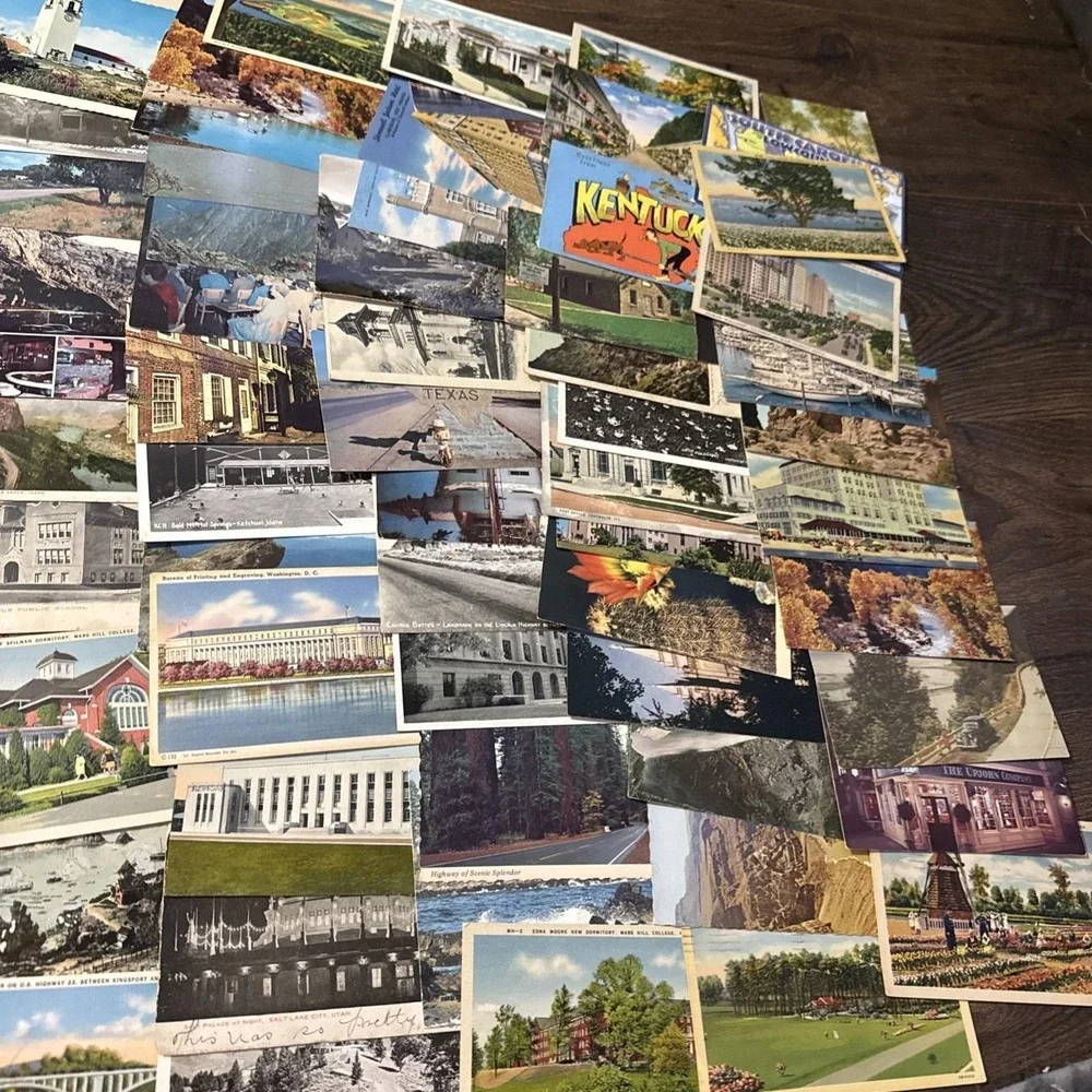 Lot of 100 Vintage Travel Postcards From All Over USA Mix Of Used And Unused